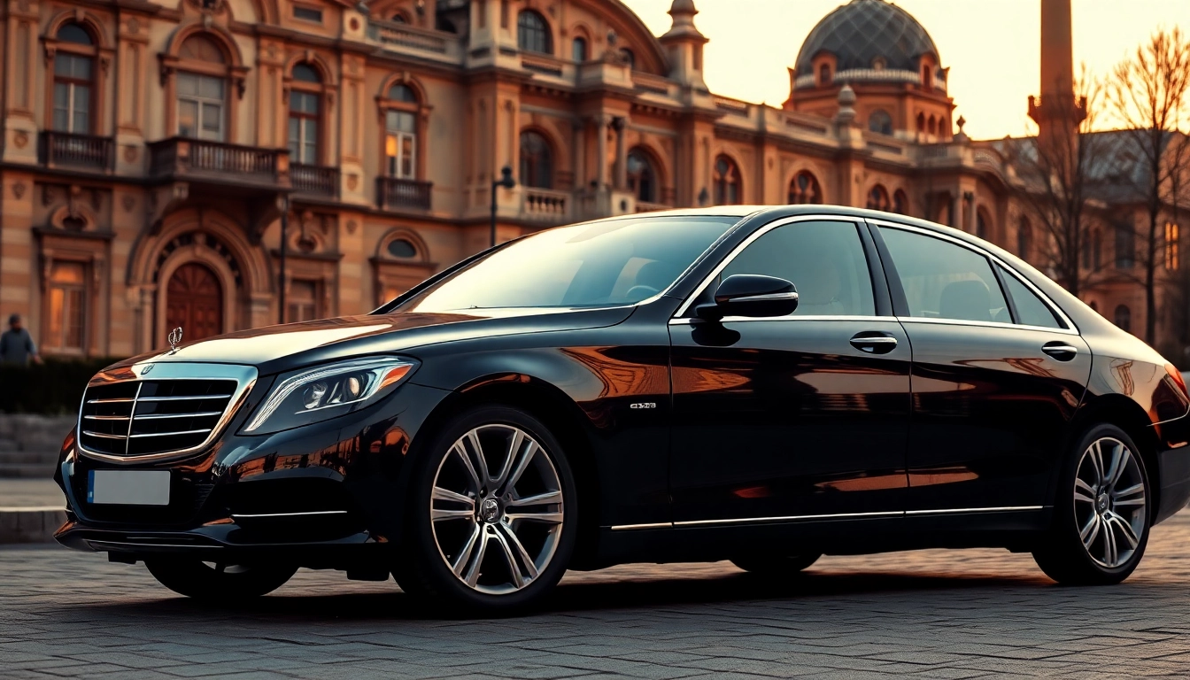 Experience a luxury private car service ISTANBUL with a sleek sedan in a scenic historical neighborhood.