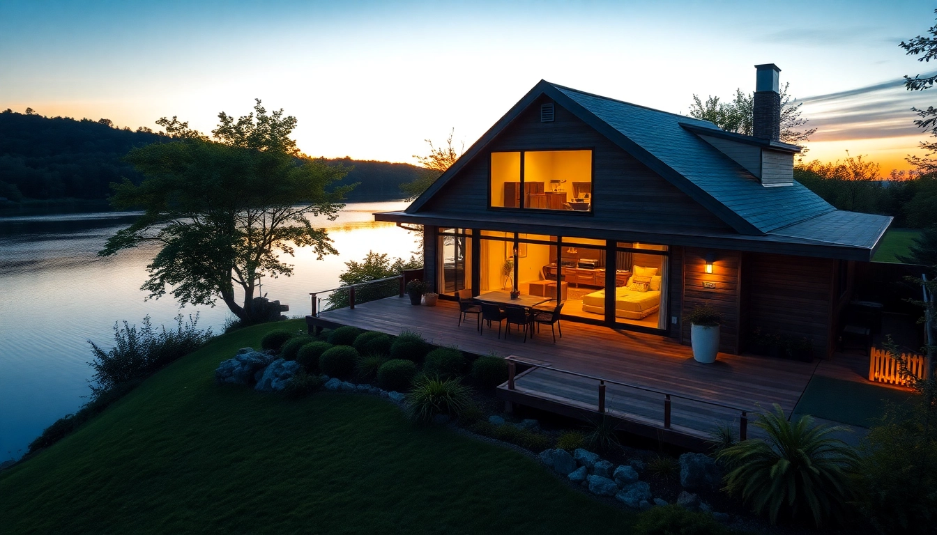 Experience serene living in a cozy modern home at Lubie Dom by the lake, capturing tranquility and comfort.