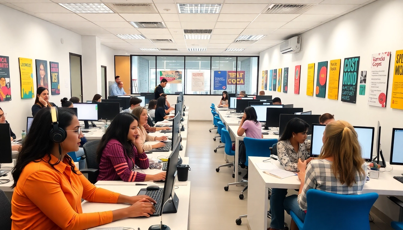 Efficient call centers in Tijuana, Mexico with diverse agents collaborating in a vibrant office environment.