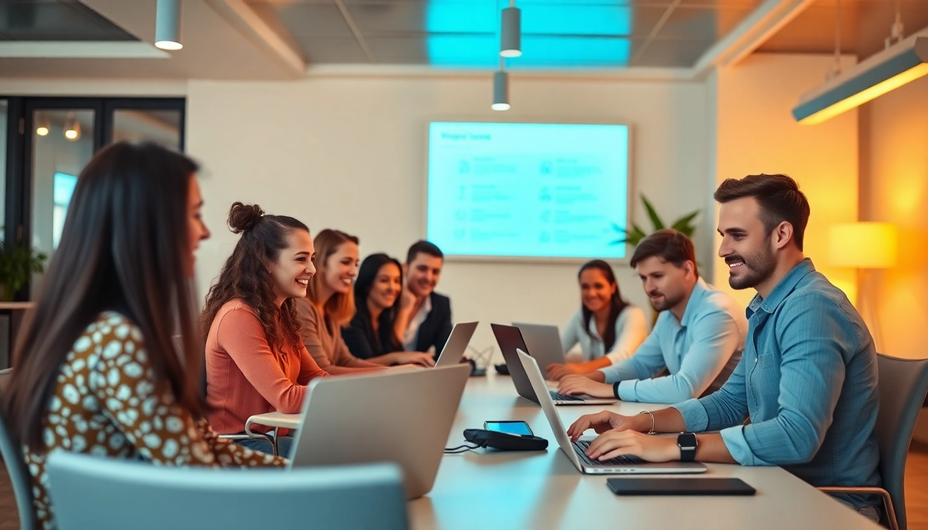 Team discussing employer of record solutions in a collaborative office environment.