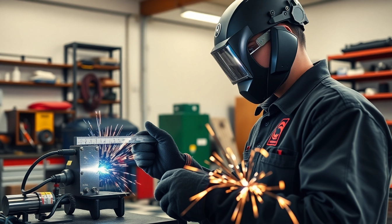 Find quality welding supplies near me at a professional workshop, showcasing various tools and gear.