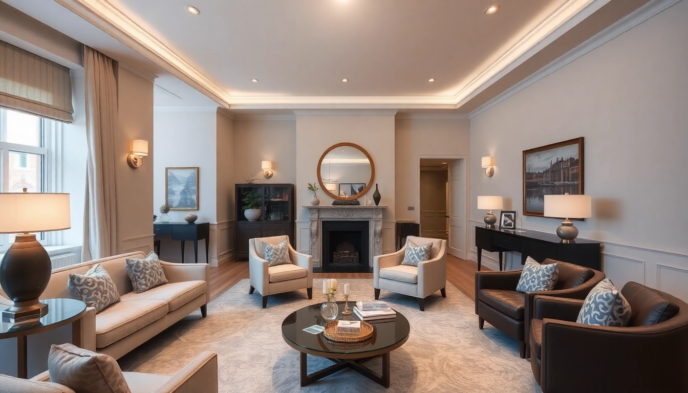 Elegant Bloomsbury residences interior featuring modern furnishings and a warm atmosphere.