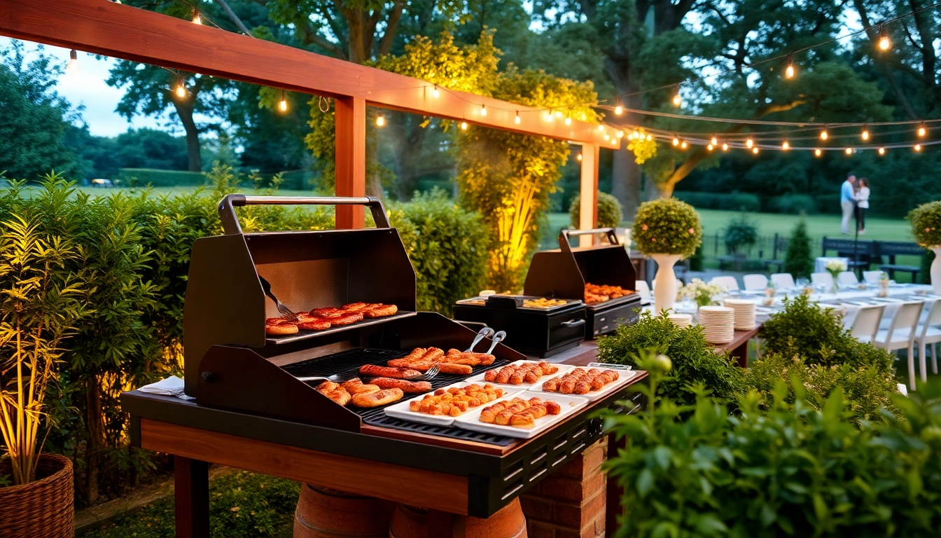 Experience Hochzeit Grill Catering für Berlin with a beautifully arranged BBQ setup at a wedding.