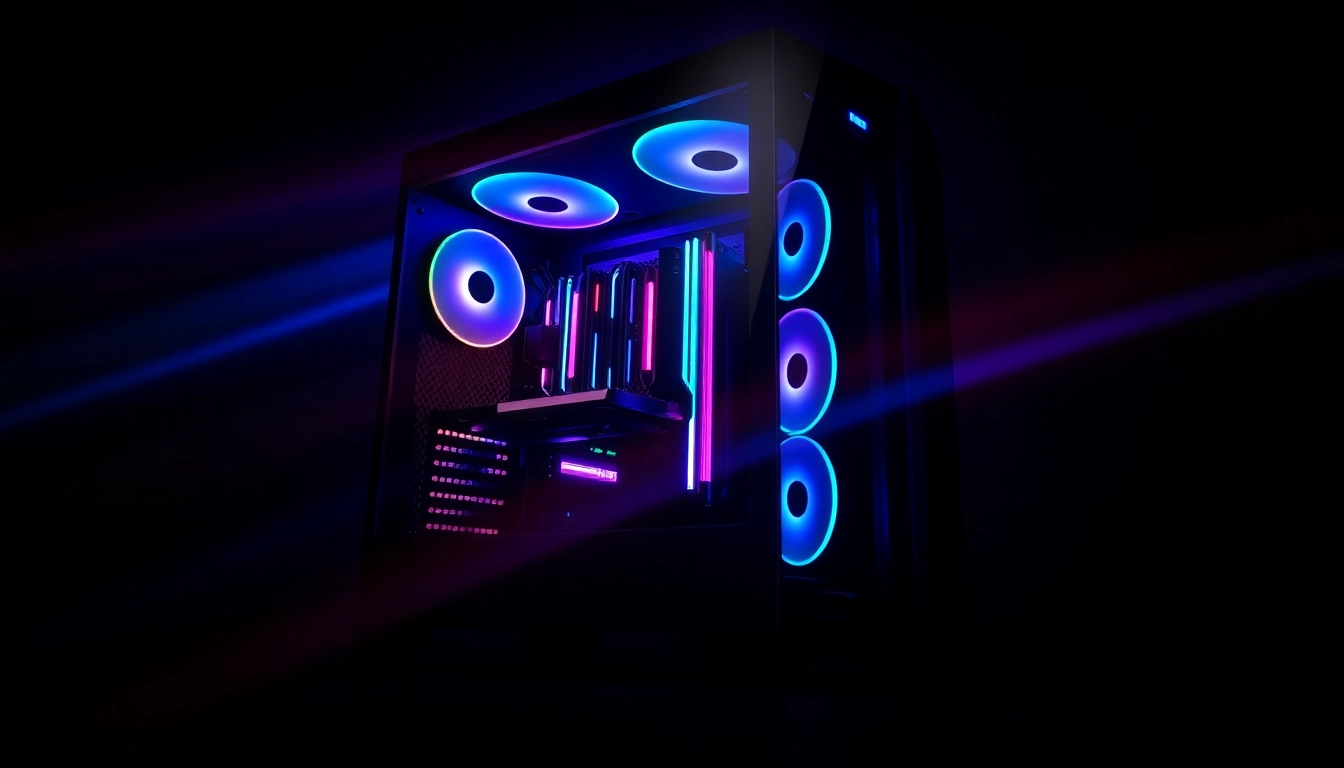 Showcase a stylish gaming PC case with RGB lighting and optimal airflow design for gamers.