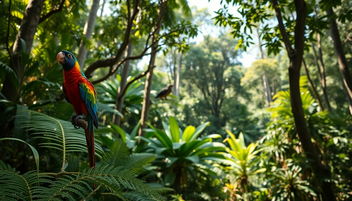 Capture the lush forest habitat at www.sudswild.com, featuring exotic animals in vibrant colors.