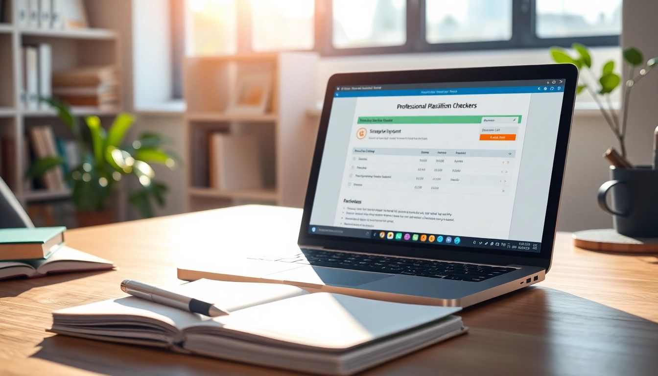Analyze your content with a plagiarism checker tool on a laptop, ensuring originality.