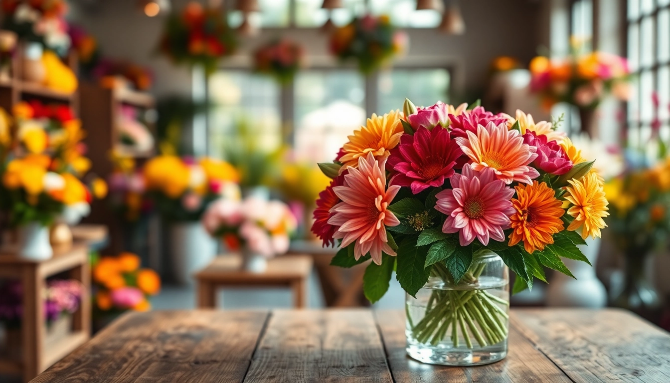 Fountain valley florist showcasing a vibrant floral arrangement in an elegant glass vase.