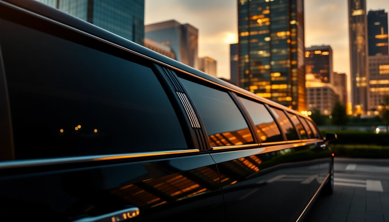 Experience premier Milledgeville stretch limo service in a refined urban setting with a sleek limousine.