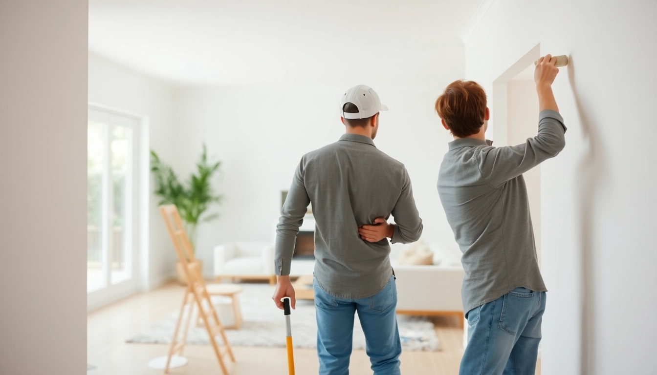 Find skilled drywall painting contractors near me enhancing a home's interior with fresh paint.