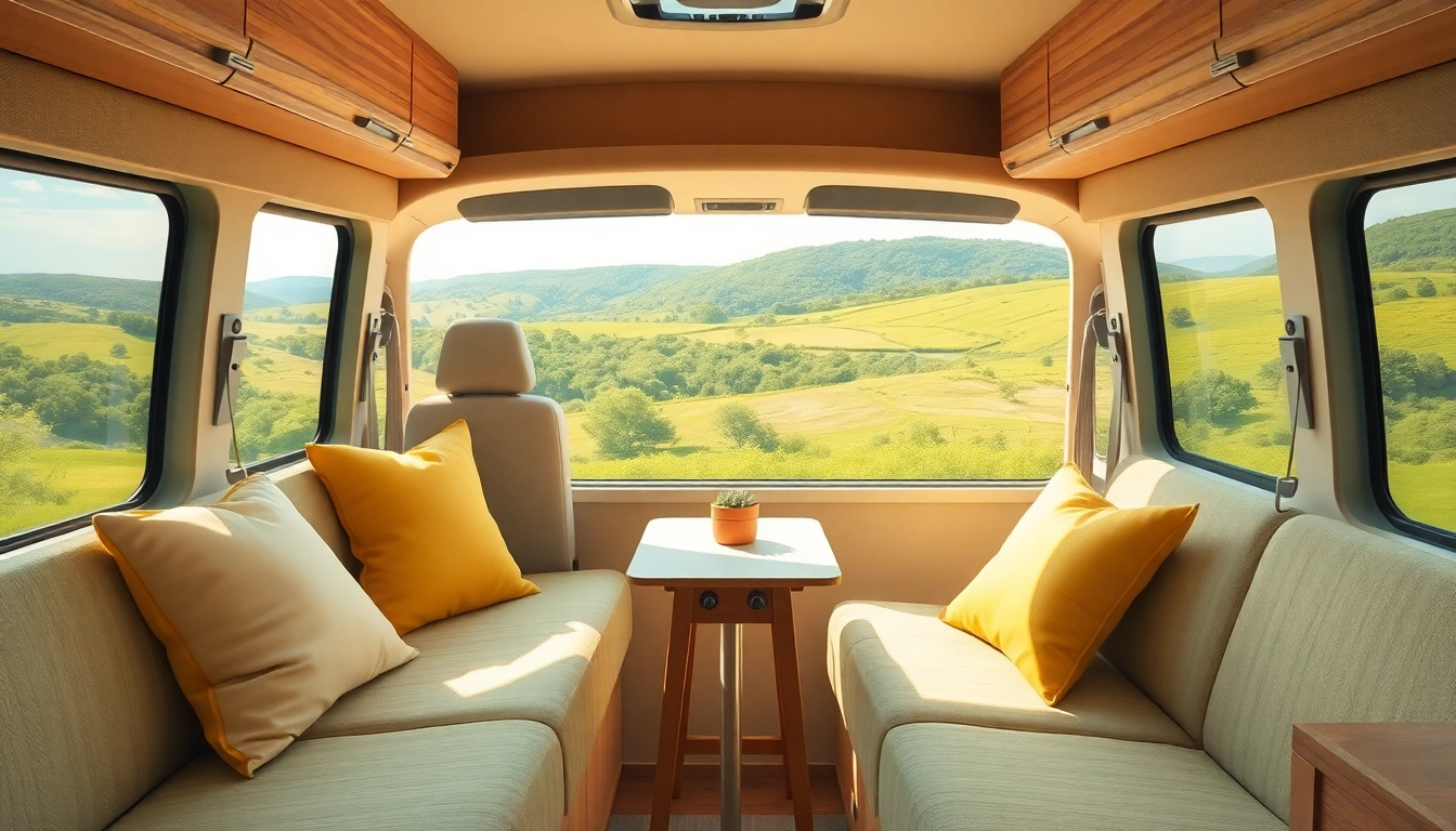 Experience the warm and inviting interior of JRP Campers, designed for mobile adventures.