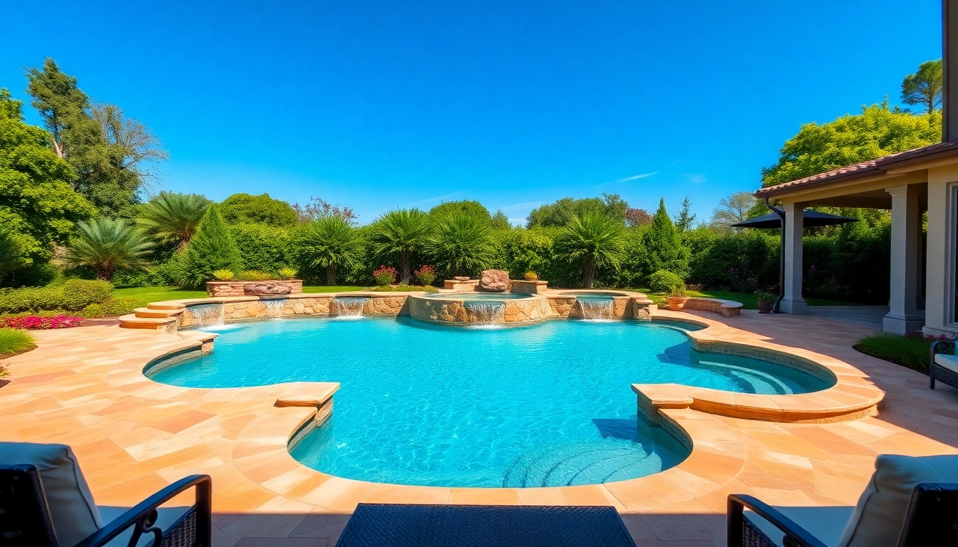 Build your own pool in a beautifully designed backyard with lush landscaping and relaxing atmosphere.