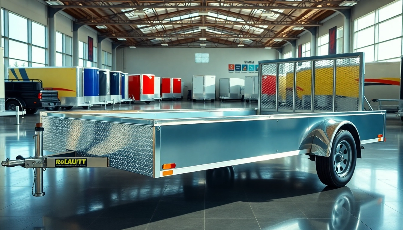 Find high-quality trailers near me in a vibrant dealership showcasing various models.