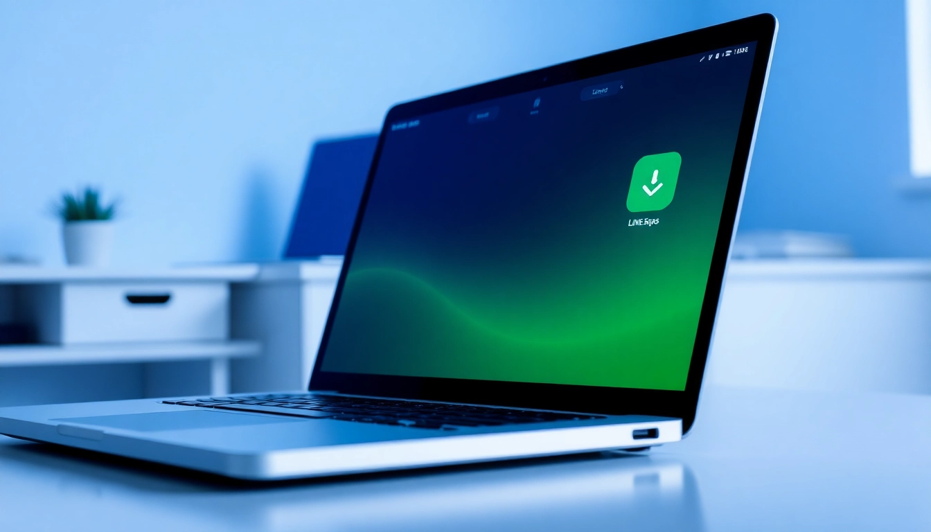 Download LINE電腦版官方下載 on a sleek laptop for seamless communication.