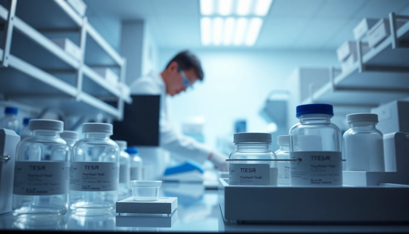 Showcase a scientist performing an all check of TeSR™ pluripotent stem cell media in a modern lab setting.