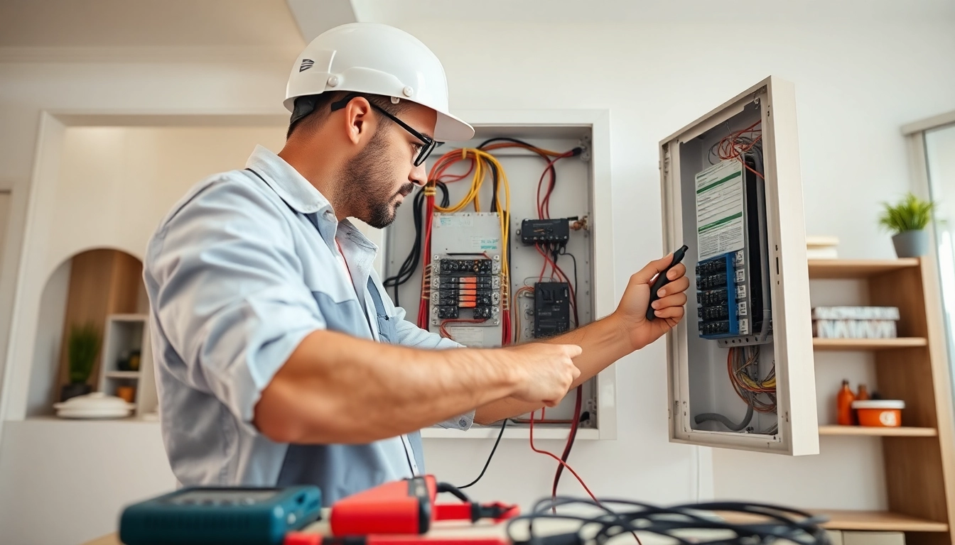 Inspecting an Electrical Panel Clearwater for safety and upgrades, showcasing tools in a professional setting.